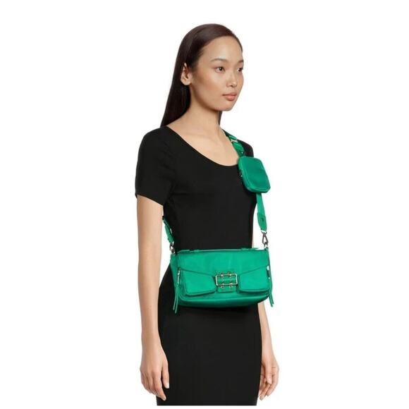 Madden NYC Utility Buckle Y2K Crossbody Bag Pouch Kelly Green Viral - Picture 1 of 11